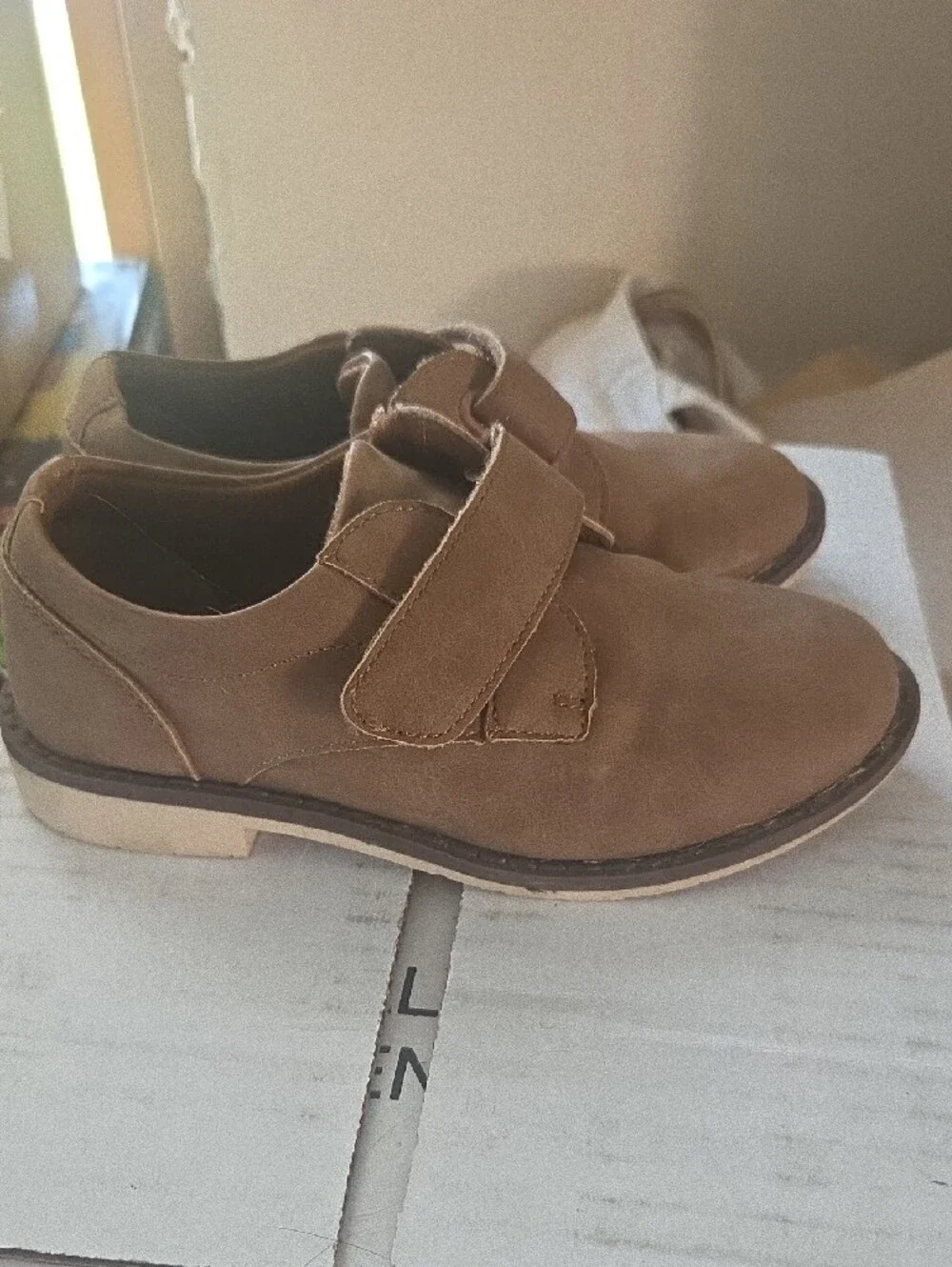 Gymboree Boys Brown Hook-and-Loop Dress Shoes